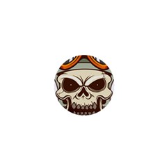 Motorcycle Helmet Skull Clip Art Cranial Skeleton 1  Mini Buttons by Mog4mog4