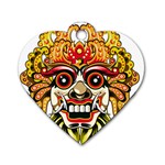 Bali Barong Mask Euclidean Vector Chiefs Face Dog Tag Heart (Two Sides) Back