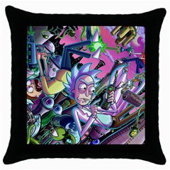 Cartoon Parody Time Travel Ultra Pattern Throw Pillow Case (black) by Mog4mog4