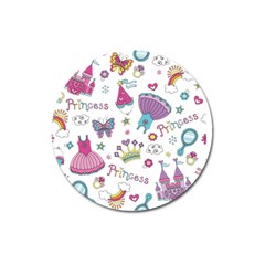 Princess Element Background Material Magnet 3  (round) by Bakwanart