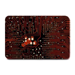 Red Computer Circuit Board Plate Mats by Bakwanart