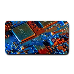 Gray Circuit Board Electronics Electronic Components Microprocessor Medium Bar Mat by Bakwanart