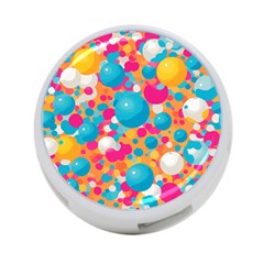 Circles Art Seamless Repeat Bright Colors Colorful 4-port Usb Hub (one Side) by 99art