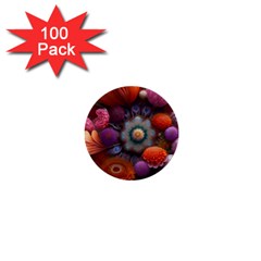 Flower Blossoms Petals Blooms 1  Mini Buttons (100 Pack)  by 99art