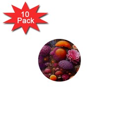 Flowers Blossoms Petals Blooms 1  Mini Buttons (10 Pack)  by 99art