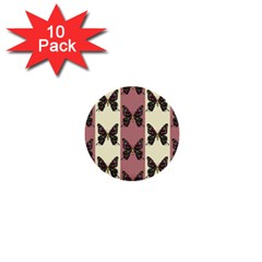 Butterflies Pink Old Ancient Texture Decorative 1  Mini Buttons (10 Pack)  by 99art