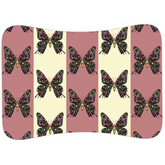Butterflies Pink Old Ancient Texture Decorative Velour Seat Head Rest Cushion by 99art