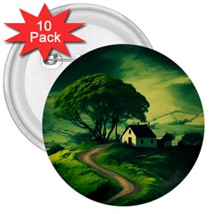 Landscape Scenery Nature Artwork 3  Buttons (10 Pack)  by 99art