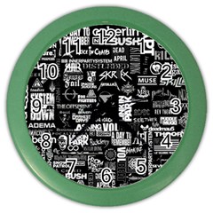 Music Pattern Black White Color Wall Clock by 99art