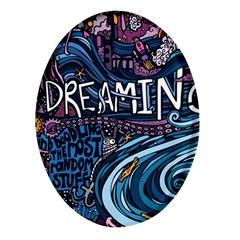 Graffiti Art Psychedelic Art Graphic Design Modern Art Oval Glass Fridge Magnet (4 Pack) by 99art