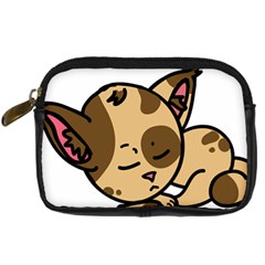 Cat-cartoon-pet-kitten-character Digital Camera Leather Case by 99art