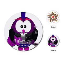 Bird-music-animation-animal Playing Cards Single Design (round) by 99art