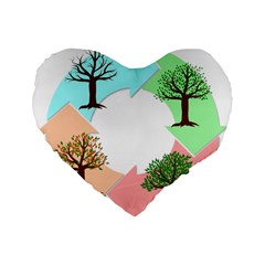 Seasons-of-the-year-year-tree Standard 16  Premium Heart Shape Cushions by 99art