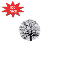 Tree-silhouette-winter-plant 1  Mini Buttons (100 Pack)  by 99art