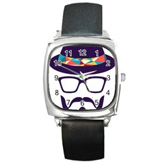 Party Hat Cartoon Square Metal Watch by 99art