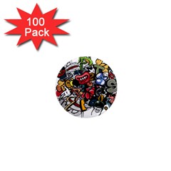 Mural Graffiti Paint 1  Mini Magnets (100 Pack)  by 99art