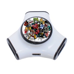 Mural Graffiti Paint 3-port Usb Hub by 99art