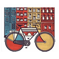 Amsterdam Graphic Design Poster Illustration Two Sides Premium Plush Fleece Blanket (medium) by 99art