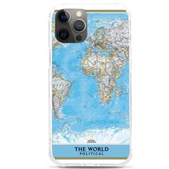 Blue White And Green World Map National Geographic Iphone 12 Pro Max Tpu Uv Print Case by B30l