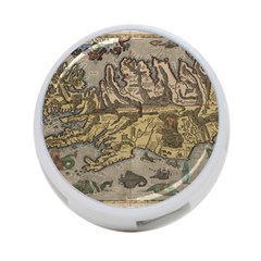 Iceland Cartography Map Renaissance 4-port Usb Hub (one Side) by B30l