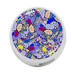 Blue Yellow Background Pattern Vector Texture Paisley 4-Port USB Hub (One Side) Front
