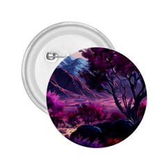 Landscape Landscape Painting Purple Purple Trees 2 25  Buttons by Cowasu