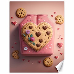 Cookies Valentine Heart Holiday Gift Love Canvas 18  X 24  by Ndabl3x