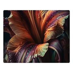Flower Orange Lilly Premium Plush Fleece Blanket (large) by Ndabl3x