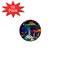 Mushrooms Fungi Psychedelic 1  Mini Buttons (10 Pack)  by Ndabl3x