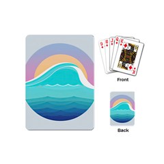 Tsunami Tidal Wave Minimalist Logo Ocean Sea Playing Cards Single Design (mini) by Wav3s