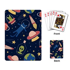 Seamless-pattern-with-funny-aliens-cat-galaxy Playing Cards Single Design (rectangle) by Wav3s