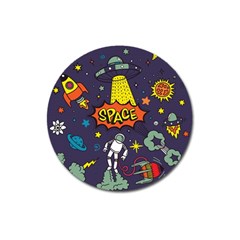 Vector Flat Space Design Background With Text Magnet 3  (round) by Wav3s