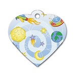 Science Fiction Outer Space Dog Tag Heart (Two Sides) Front