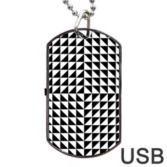 Optical Illusion Black Dog Tag Usb Flash (two Sides) by Ndabl3x