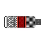 Background Damask Red Black Portable USB Flash (One Side) Front