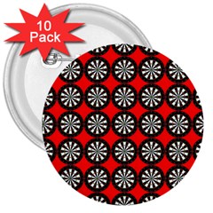 Dart Board Target Game 3  Buttons (10 Pack)  by Ndabl3x