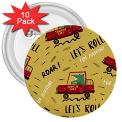 Childish-seamless-pattern-with-dino-driver 3  Buttons (10 Pack)  by Vaneshart