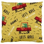 Childish-seamless-pattern-with-dino-driver Large Premium Plush Fleece Cushion Case (Two Sides) Back