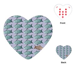Fishes Pattern Background Theme Art Playing Cards Single Design (heart) by Vaneshop