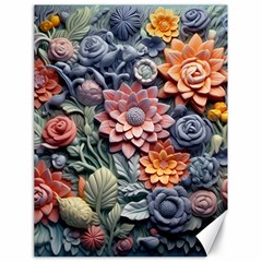 3d Flower Bloom Embossed Pattern Canvas 18  X 24  by Vaneshop