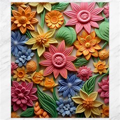 Flower Bloom Embossed Pattern Canvas 8  X 10  by Vaneshop
