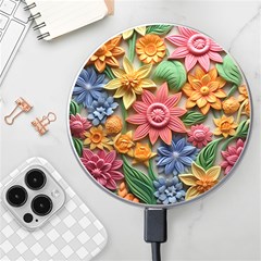 Flower Bloom Embossed Pattern Wireless Fast Charger(white) by Vaneshop