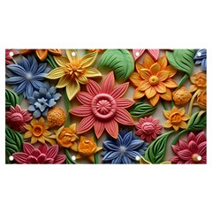 Flower Bloom Embossed Pattern Banner And Sign 7  X 4  by Vaneshop