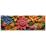 Flower Bloom Embossed Pattern Banner and Sign 9  x 3  Front