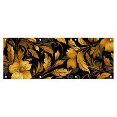 Flower Gold Floral Banner And Sign 8  X 3  by Vaneshop