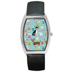 Chihuahua Bubble Kawaii Boba Tea Cute Dog Barrel Style Metal Watch by Wav3s