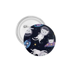 Space Cat Illustration Pattern Astronaut 1 75  Buttons by Wav3s