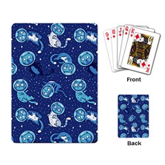 Cat Spacesuit Space Suit Astronaut Pattern Playing Cards Single Design (rectangle) by Wav3s