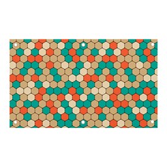 Multicolored Honeycomb Colorful Abstract Geometry Banner And Sign 5  X 3  by Vaneshop