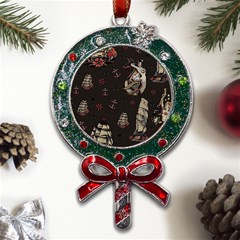 Vintage Tattoos Nautical Metal X mas Lollipop With Crystal Ornament by Vaneshop